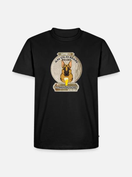German Shepherd Dad Beer Lover - Men's Premium Organic T-Shirt - black