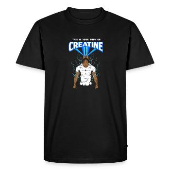 Entraînement Musculation Gym Haltérophilie - T-shirt Premium bio Homme - noir - Devant - Nico (187cm)