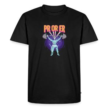 Entraînement Musculation Gym Haltérophilie - T-shirt Premium bio Homme - noir - Devant - Nico (187cm)