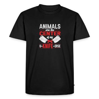 Butcher Butcher Butcher Butcher's Gift - Men's Premium Organic T-Shirt - black - Front - Nico (187cm)