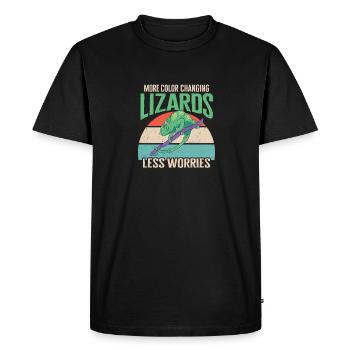 Herpétologiste des reptiles lézards caméléons - T-shirt Premium bio Homme - noir - Devant - Nico (187cm)