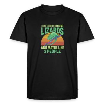Herpétologiste des reptiles lézards caméléons - T-shirt Premium bio Homme - noir - Devant - Nico (187cm)