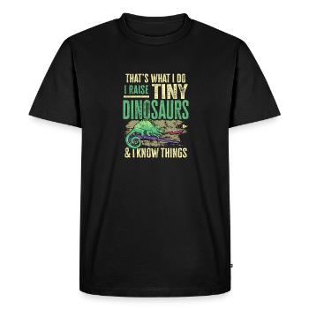 Herpétologiste des reptiles lézards caméléons - T-shirt Premium bio Homme - noir - Devant - Nico (187cm)