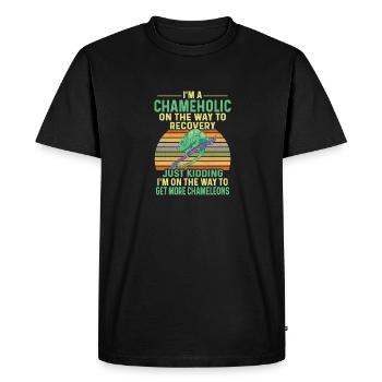 Herpétologiste des reptiles lézards caméléons - T-shirt Premium bio Homme - noir - Devant - Nico (187cm)