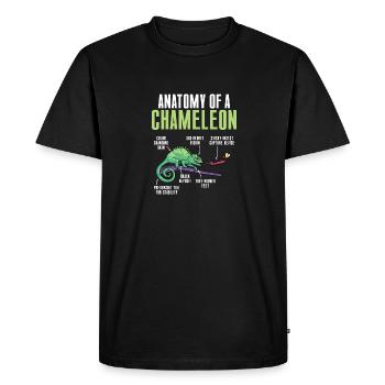 Caméléon, Lézard, Reptile, Herpétologiste - T-shirt Premium bio Homme - noir - Devant - Nico (187cm)