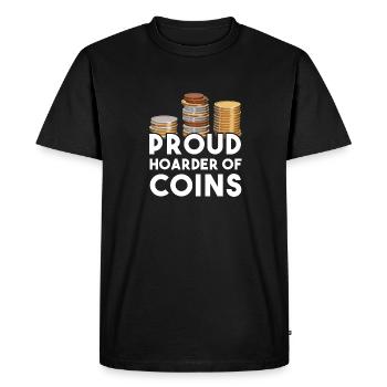 Numismatics Coin Collecting Gift - Men's Premium Organic T-Shirt - black - Front - Nico (187cm)