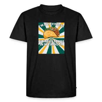 I'm into fitness - fitness tacos in my mouth - Men's Premium Organic T-Shirt - black - Front - Nico (187cm)