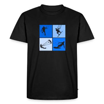 Kite Surf, Kite Board, Lifestyle Vintage Design - T-shirt Premium bio Homme - noir - Devant - Nico (187cm)