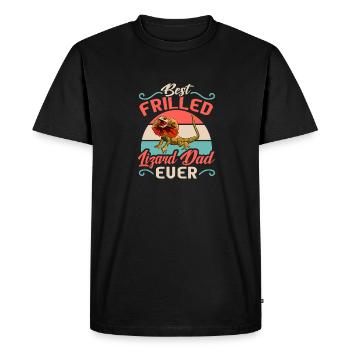 Lézard à collier Lézard à cou froncé Reptile Herpétologiste - T-shirt Premium bio Homme - noir - Devant - Nico (187cm)