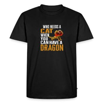 Lézard à collier Lézard à cou froncé Reptile Herpétologiste - T-shirt Premium bio Homme - noir - Devant - Nico (187cm)