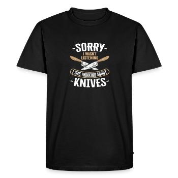 Couteau de boucher Couteau Collectionneur de couteaux - T-shirt Premium bio Homme - noir - Devant - Nico (187cm)