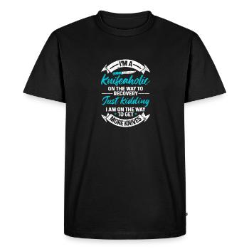 Couteau de boucher Couteau Collectionneur de couteaux - T-shirt Premium bio Homme - noir - Devant - Nico (187cm)