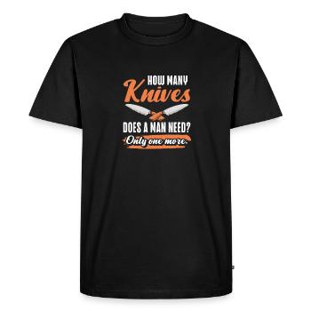 Couteau de boucher Couteau Collectionneur de couteaux - T-shirt Premium bio Homme - noir - Devant - Nico (187cm)