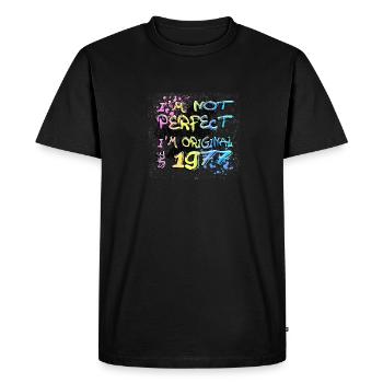 Je ne suis pas parfait, je suis original depuis 1977 Graffiti - T-shirt Premium bio Homme - noir - Devant - Nico (187cm)