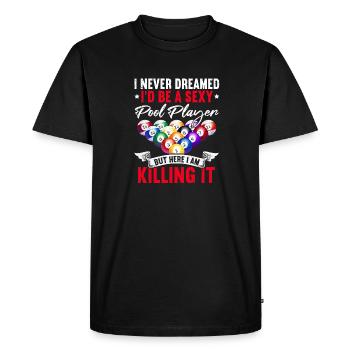 Billard billard billard - T-shirt Premium bio Homme - noir - Devant - Nico (187cm)