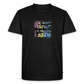 Je ne suis pas parfait, je suis original depuis 1998 Graffiti - T-shirt Premium bio Homme - noir - Devant - Nico (187cm)