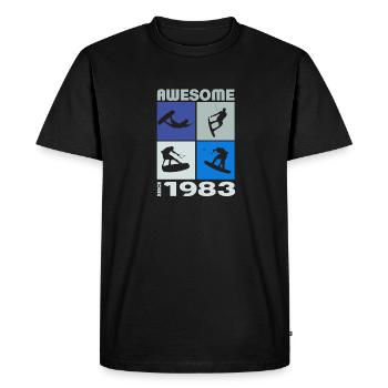 Awesome since 1983. Wakeboard Lifestyle - Men's Premium Organic T-Shirt - black - Front - Nico (187cm)