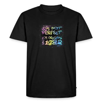 Je ne suis pas parfait, je suis original depuis 1982 Graffiti - T-shirt Premium bio Homme - noir - Devant - Nico (187cm)