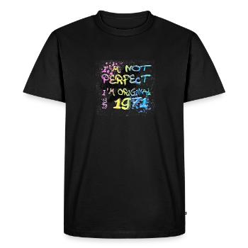 Je ne suis pas parfait, je suis original depuis 1971 Graffiti - T-shirt Premium bio Homme - noir - Devant - Nico (187cm)