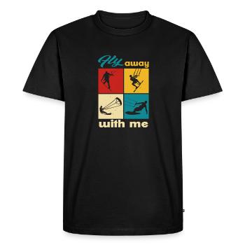 Envolez-vous avec moi. Lifestyle Vintage Design - T-shirt Premium bio Homme - noir - Devant - Nico (187cm)