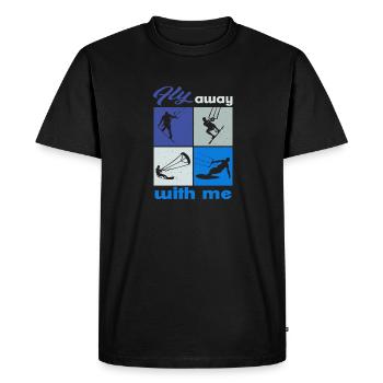 Envolez-vous avec moi. Lifestyle Vintage Design - T-shirt Premium bio Homme - noir - Devant - Nico (187cm)