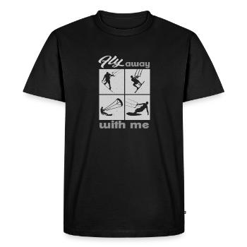 Envolez-vous avec moi. Lifestyle Vintage Design - T-shirt Premium bio Homme - noir - Devant - Nico (187cm)