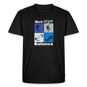 Équilibre du cerf-volant de travail. Style de vie Vintage Design, Travail - T-shirt Premium bio Homme - noir - Devant - Nico (187cm)