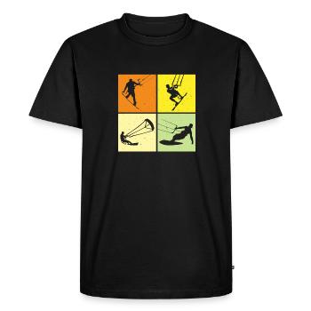 Kite Surf, Kite Board, Lifestyle Vintage Design - T-shirt Premium bio Homme - noir - Devant - Nico (187cm)