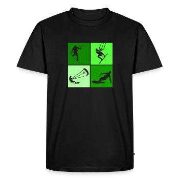 Kite Surf, Kite Board, Lifestyle Vintage Design - T-shirt Premium bio Homme - noir - Devant - Nico (187cm)