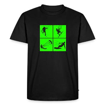 Kite Surfing, Kite Board, Lifestyle Vintage Design - Men's Premium Organic T-Shirt - black - Front - Nico (187cm)