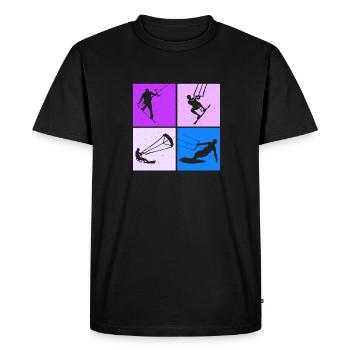 Kite Surf, Kite Board, Lifestyle Vintage Design - T-shirt Premium bio Homme - noir - Devant - Nico (187cm)