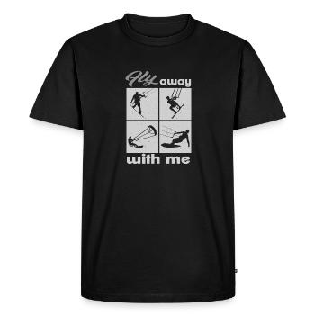 Envolez-vous avec moi. Lifestyle Vintage Design - T-shirt Premium bio Homme - noir - Devant - Nico (187cm)