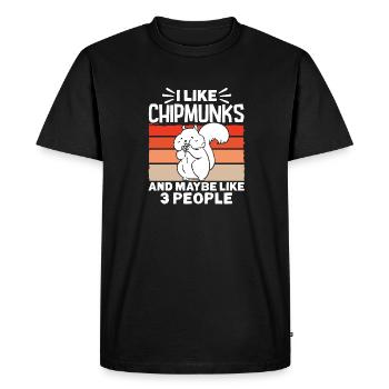 Cadeau de rongeur chipmunk - T-shirt Premium bio Homme - noir - Devant - Nico (187cm)