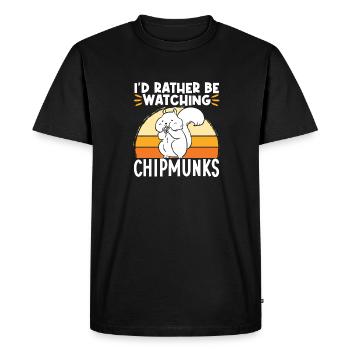 Cadeau de rongeur chipmunk - T-shirt Premium bio Homme - noir - Devant - Nico (187cm)