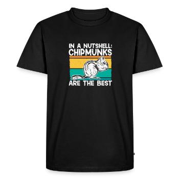 Cadeau de rongeur chipmunk - T-shirt Premium bio Homme - noir - Devant - Nico (187cm)