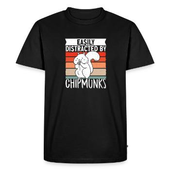 Cadeau de rongeur chipmunk - T-shirt Premium bio Homme - noir - Devant - Nico (187cm)