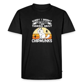 Cadeau de rongeur chipmunk - T-shirt Premium bio Homme - noir - Devant - Nico (187cm)