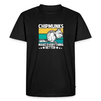 Cadeau de rongeur chipmunk - T-shirt Premium bio Homme - noir - Devant - Nico (187cm)