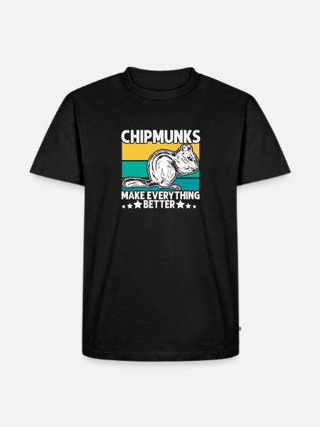 Chipmunk Rodent Gift - Men's Premium Organic T-Shirt - black