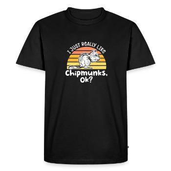 Cadeau de rongeur chipmunk - T-shirt Premium bio Homme - noir - Devant - Nico (187cm)