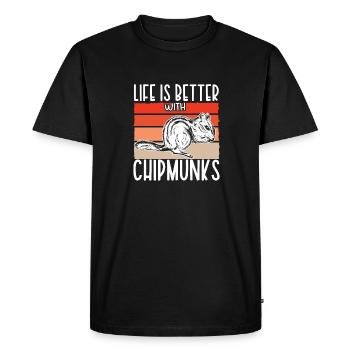 Cadeau de rongeur chipmunk - T-shirt Premium bio Homme - noir - Devant - Nico (187cm)