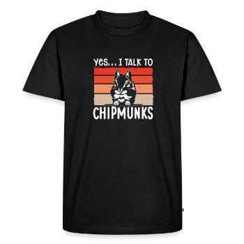 Cadeau de rongeur chipmunk - T-shirt Premium bio Homme - noir - Devant - Nico (187cm)