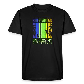 Le kitesurf déverrouille mon style de vie Superpower - T-shirt Premium bio Homme - noir - Devant - Nico (187cm)