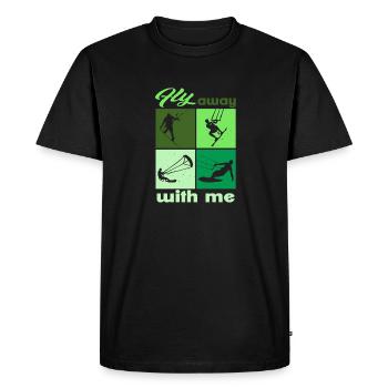 Envolez-vous avec moi. Lifestyle Vintage Design - T-shirt Premium bio Homme - noir - Devant - Nico (187cm)