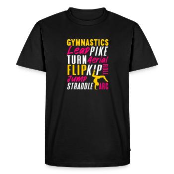 Acrobat Gymnastique Gymnastique Tumbling - T-shirt Premium bio Homme - noir - Devant - Nico (187cm)