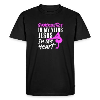 Acrobat Gymnastique Gymnastique Tumbling - T-shirt Premium bio Homme - noir - Devant - Nico (187cm)