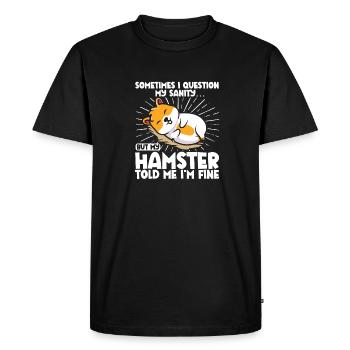 Hamster Gift Hamster Lovers - Men's Premium Organic T-Shirt - black - Front - Nico (187cm)