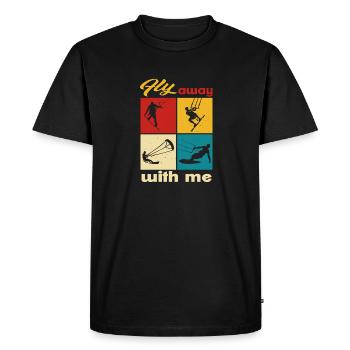 Fly away with me. Lifestyle Vintage Design - Men's Premium Organic T-Shirt - black - Front - Nico (187cm)