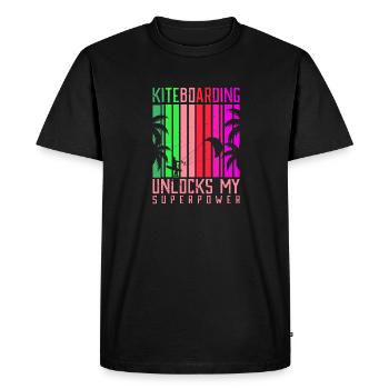 Le kitesurf déverrouille mon style de vie superpuissant - T-shirt Premium bio Homme - noir - Devant - Nico (187cm)