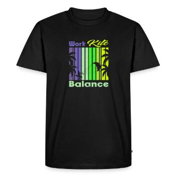 Work Kite Balance. Lifestyle Vintage Design, Work - Men's Premium Organic T-Shirt - black - Front - Nico (187cm)